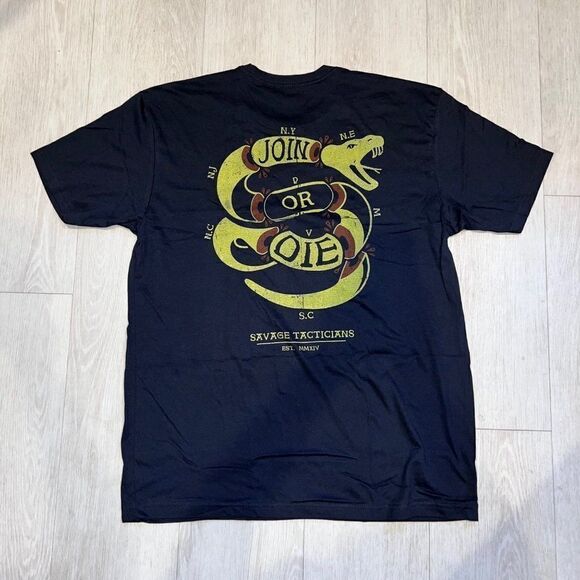 Savage Tacticians Join or Die Military Graphic Shirt Men's Small - Picture 1 of 4